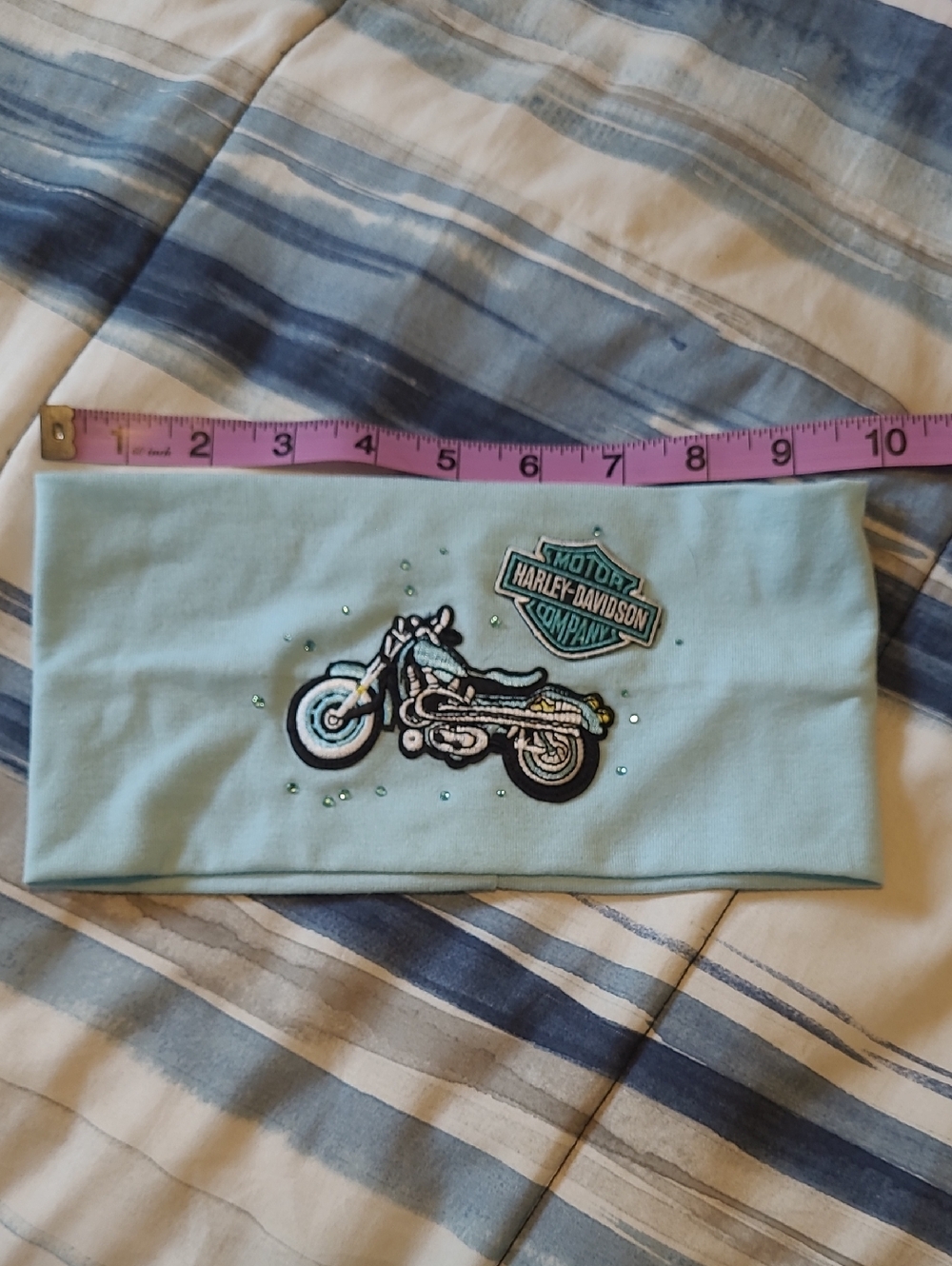 Harley-Davidson Light Aqua Embroidered Motorcycle Headband